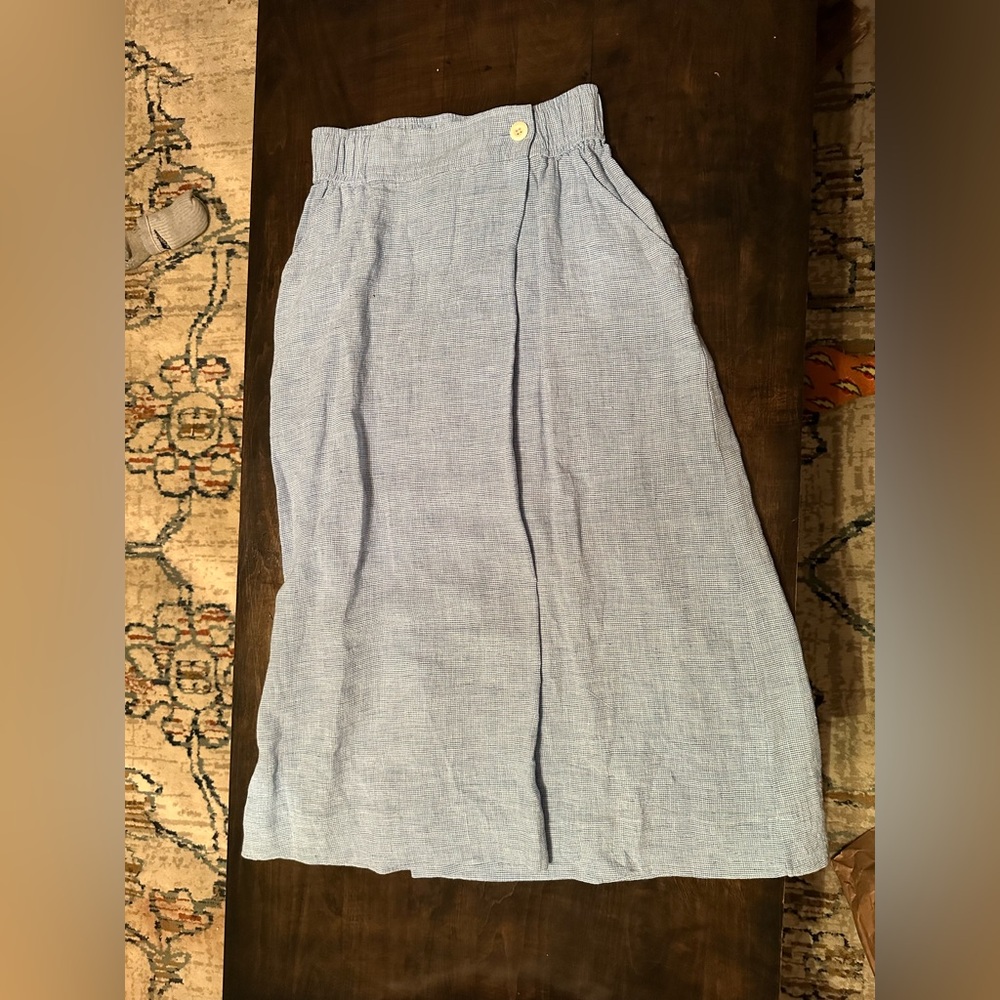 Poetry Mid Length Blue and White Skirt